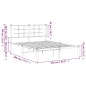 vidaXL Estructura de cama con cabecero metal negro 135x190 cm