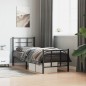 vidaXL Estructura de cama con cabecero y estribo metal negro 75x190 cm vidaXL Estructura de cama con cabecero y estribo metal negro 75x190 cm