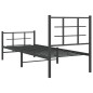 vidaXL Estructura de cama con cabecero y estribo metal negro 75x190 cm vidaXL Estructura de cama con cabecero y estribo metal negro 75x190 cm