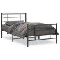 vidaXL Estructura de cama con cabecero y estribo metal negro 100x200cm vidaXL Estructura de cama con cabecero y estribo metal negro 100x200cm