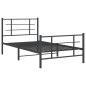 vidaXL Estructura de cama con cabecero y estribo metal negro 100x200cm vidaXL Estructura de cama con cabecero y estribo metal negro 100x200cm