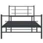 vidaXL Estructura de cama con cabecero y estribo metal negro 100x200cm vidaXL Estructura de cama con cabecero y estribo metal negro 100x200cm