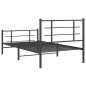 vidaXL Estructura de cama con cabecero y estribo metal negro 100x200cm vidaXL Estructura de cama con cabecero y estribo metal negro 100x200cm