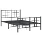 vidaXL Estructura de cama con cabecero y pie metal negro 120x190 cm vidaXL Estructura de cama con cabecero y pie metal negro 120x190 cm