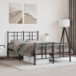 vidaXL Estructura de cama con cabecero y pie metal negro 120x190 cm vidaXL Estructura de cama con cabecero y pie metal negro 120x190 cm
