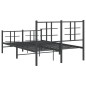 vidaXL Estructura de cama con cabecero y pie metal negro 120x190 cm vidaXL Estructura de cama con cabecero y pie metal negro 120x190 cm