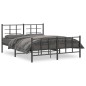 vidaXL Estructura de cama cabecero y estribo metal negro 150x200 cm vidaXL Estructura de cama cabecero y estribo metal negro 150x200 cm