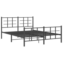 vidaXL Estructura de cama cabecero y estribo metal negro 150x200 cm