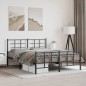 vidaXL Estructura de cama cabecero y estribo metal negro 150x200 cm vidaXL Estructura de cama cabecero y estribo metal negro 150x200 cm