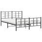vidaXL Estructura de cama cabecero y estribo metal negro 150x200 cm vidaXL Estructura de cama cabecero y estribo metal negro 150x200 cm