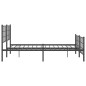vidaXL Estructura de cama cabecero y estribo metal negro 150x200 cm vidaXL Estructura de cama cabecero y estribo metal negro 150x200 cm