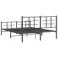 vidaXL Estructura de cama cabecero y estribo metal negro 150x200 cm vidaXL Estructura de cama cabecero y estribo metal negro 150x200 cm