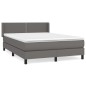 vidaXL Cama box spring con colchón cuero sintético gris 140x200 cm vidaXL Cama box spring con colchón cuero sintético gris 140x200 cm