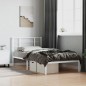 vidaXL Estructura de cama de metal con cabecero blanco 100x200 cm