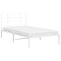 vidaXL Estructura de cama de metal con cabecero blanco 100x200 cm