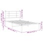 vidaXL Estructura de cama de metal con cabecero blanco 100x200 cm