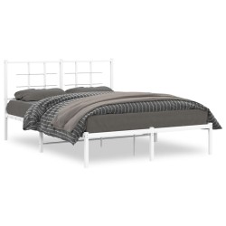 vidaXL Estructura de cama con cabecero metal blanca 140x200 cm