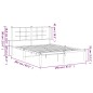 vidaXL Estructura de cama con cabecero metal blanca 140x200 cm