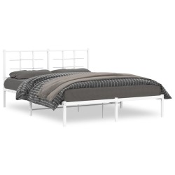 vidaXL Estructura de cama con cabecero metal blanca 160x200 cm
