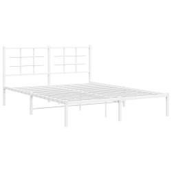 vidaXL Estructura de cama con cabecero metal blanca 160x200 cm