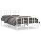vidaXL Estructura cama metal con cabecero y estribo blanco 120x200 cm vidaXL Estructura cama metal con cabecero y estribo blanco 120x200 cm