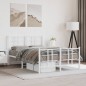 vidaXL Estructura cama metal con cabecero y estribo blanco 120x200 cm vidaXL Estructura cama metal con cabecero y estribo blanco 120x200 cm