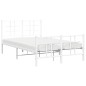 vidaXL Estructura cama metal con cabecero y estribo blanco 120x200 cm vidaXL Estructura cama metal con cabecero y estribo blanco 120x200 cm