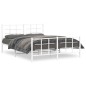 vidaXL Estructura cama metal con cabecero y estribo blanco 150x200 cm vidaXL Estructura cama metal con cabecero y estribo blanco 150x200 cm