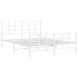 vidaXL Estructura cama metal con cabecero y estribo blanco 150x200 cm vidaXL Estructura cama metal con cabecero y estribo blanco 150x200 cm