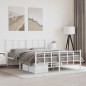 vidaXL Estructura cama metal con cabecero y estribo blanco 150x200 cm vidaXL Estructura cama metal con cabecero y estribo blanco 150x200 cm