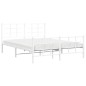 vidaXL Estructura cama metal con cabecero y estribo blanco 150x200 cm vidaXL Estructura cama metal con cabecero y estribo blanco 150x200 cm