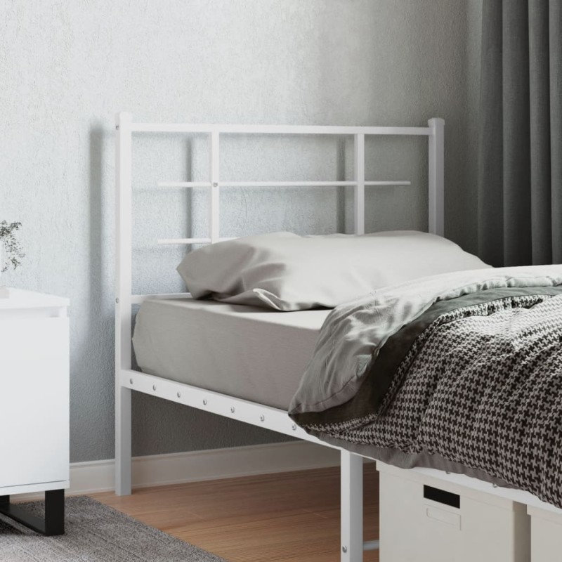 vidaXL Cabecero de metal blanco 100 cm vidaXL Cabecero de metal blanco 100 cm