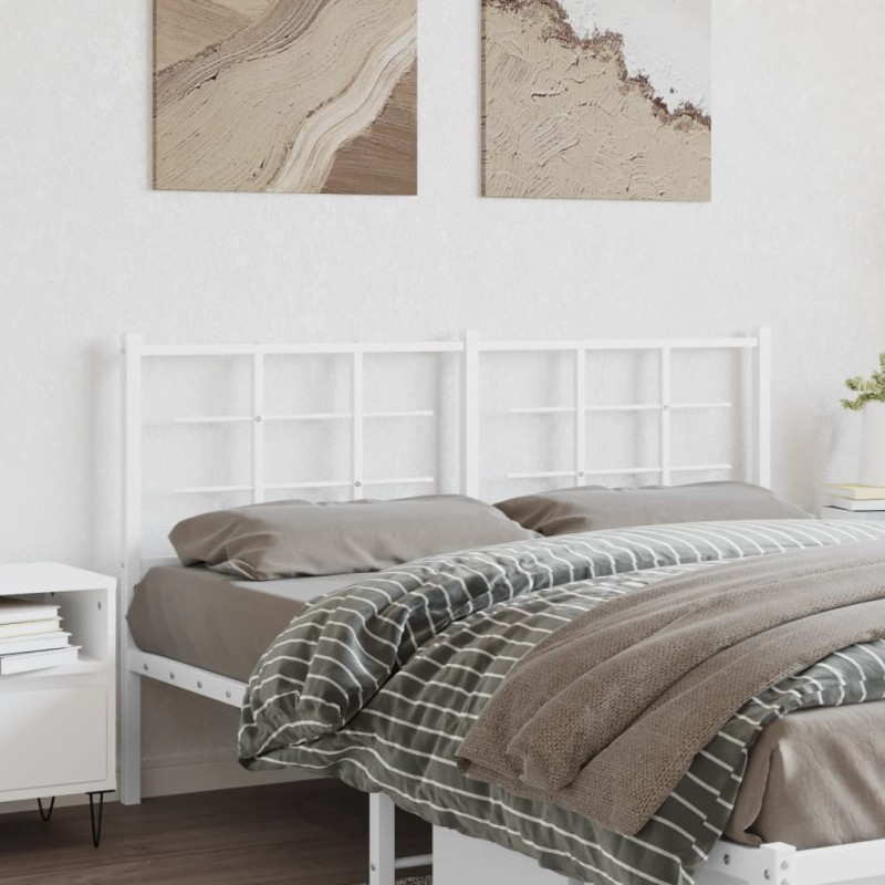 vidaXL Cabecero de metal blanco 160 cm vidaXL Cabecero de metal blanco 160 cm