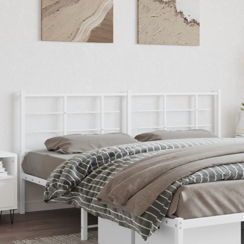 vidaXL Cabecero de metal blanco 193 cm vidaXL Cabecero de metal blanco 193 cm