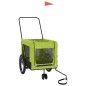 vidaXL Remolque de bicicleta mascotas hierro tela Oxford verde negro