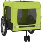 vidaXL Remolque de bicicleta mascotas hierro tela Oxford verde negro