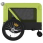 vidaXL Remolque de bicicleta mascotas hierro tela Oxford verde negro
