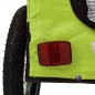vidaXL Remolque de bicicleta mascotas hierro tela Oxford verde negro