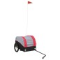vidaXL Remolque para bicicleta hierro negro y rojo 30 kg vidaXL Remolque para bicicleta hierro negro y rojo 30 kg
