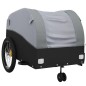 vidaXL Remolque para bicicleta hierro negro y gris 45 kg vidaXL Remolque para bicicleta hierro negro y gris 45 kg