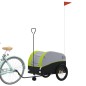 vidaXL Remolque para bicicleta hierro negro y verde 45 kg