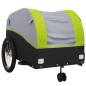 vidaXL Remolque para bicicleta hierro negro y verde 45 kg
