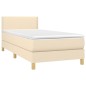 vidaXL Cama box spring con colchón y LED tela crema 90x190 cm vidaXL Cama box spring con colchón y LED tela crema 90x190 cm
