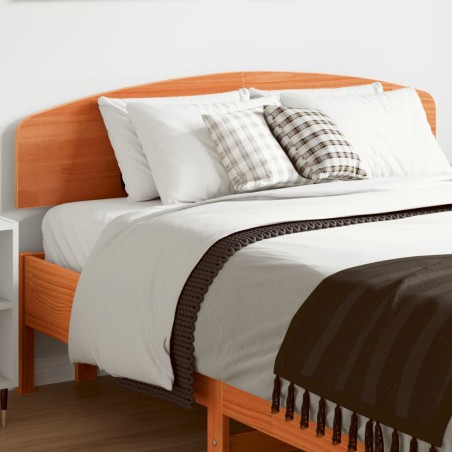 vidaXL Cabecero de cama madera maciza de pino marrón cera 135 cm