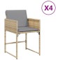 vidaXL Sillones jardín con cojines 4 uds ratán sintético beige mezcla vidaXL Sillones jardín con cojines 4 uds ratán sintético beige mezcla