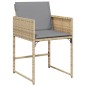 vidaXL Sillones jardín con cojines 4 uds ratán sintético beige mezcla vidaXL Sillones jardín con cojines 4 uds ratán sintético beige mezcla