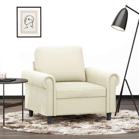 vidaXL Sillón de terciopelo color crema 60 cm