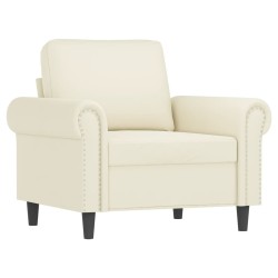 vidaXL Sillón de terciopelo color crema 60 cm