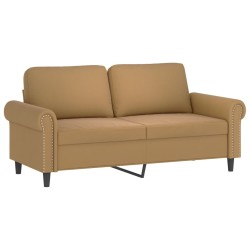 vidaXL Sofá de 2 plazas terciopelo marrón 140 cm