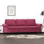 vidaXL Sofá de 3 plazas de terciopelo rojo tinto 180 cm vidaXL Sofá de 3 plazas de terciopelo rojo tinto 180 cm